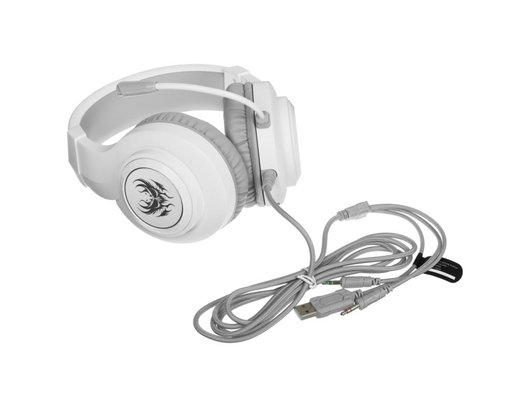 Игровые наушники проводные Defender Ghost LED белый